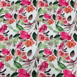 Vibrant Flowers Linen Viscose Fabric