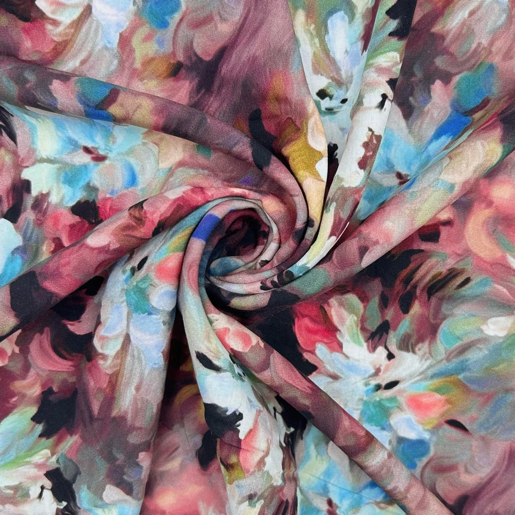 Floral Waves Viscose Poplin Fabric 6 Floral Waves Viscose Poplin Fabric - Image 6