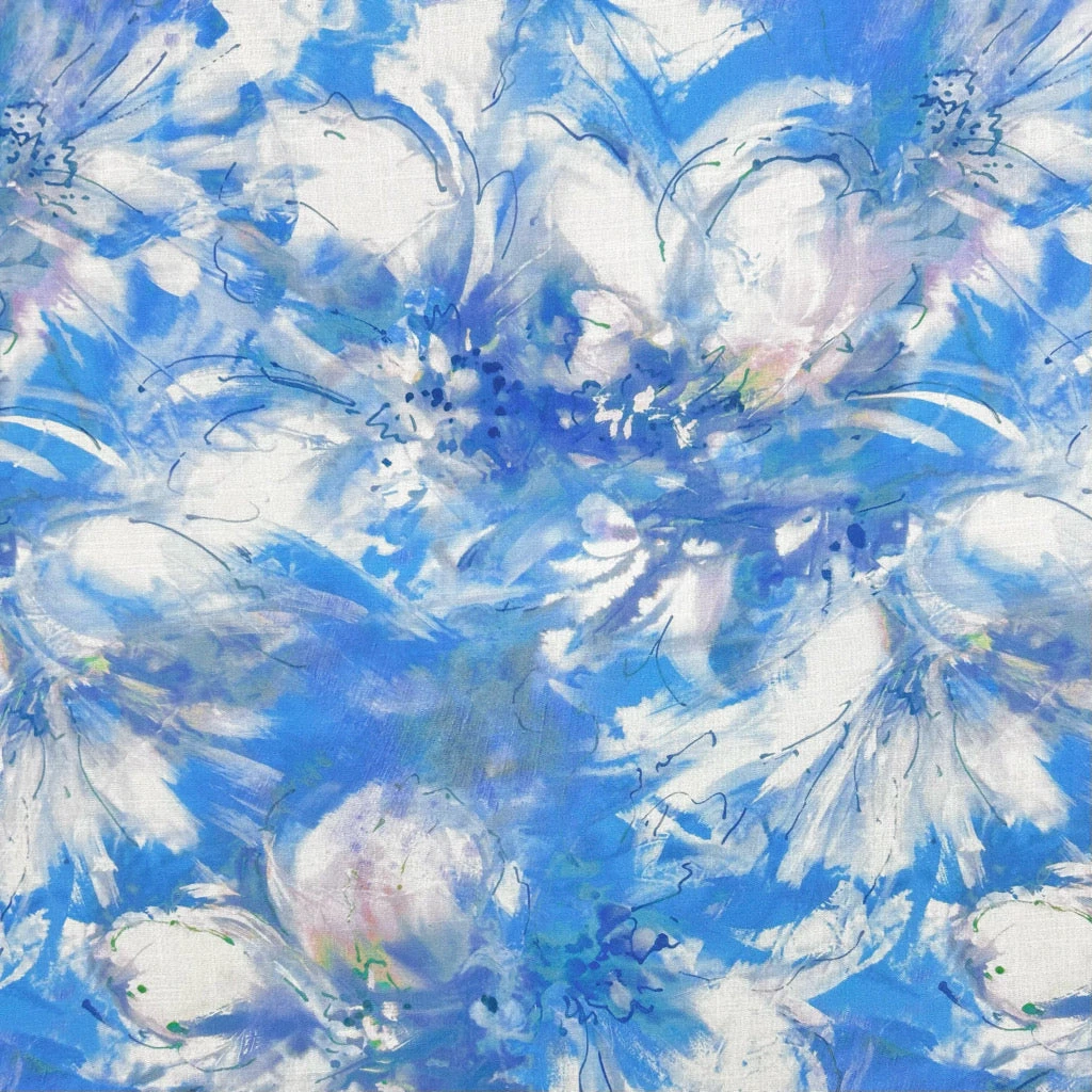 Floral Cascade Linen Look Viscose Fabric 3 Floral Cascade Linen Look Viscose Fabric - Image 3