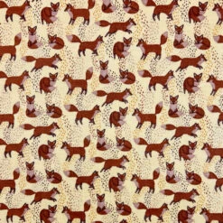 Foxes Flat Double Gauze Fabric