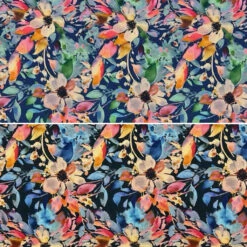 Bold Floral Stretch Viscose Twill Fabric