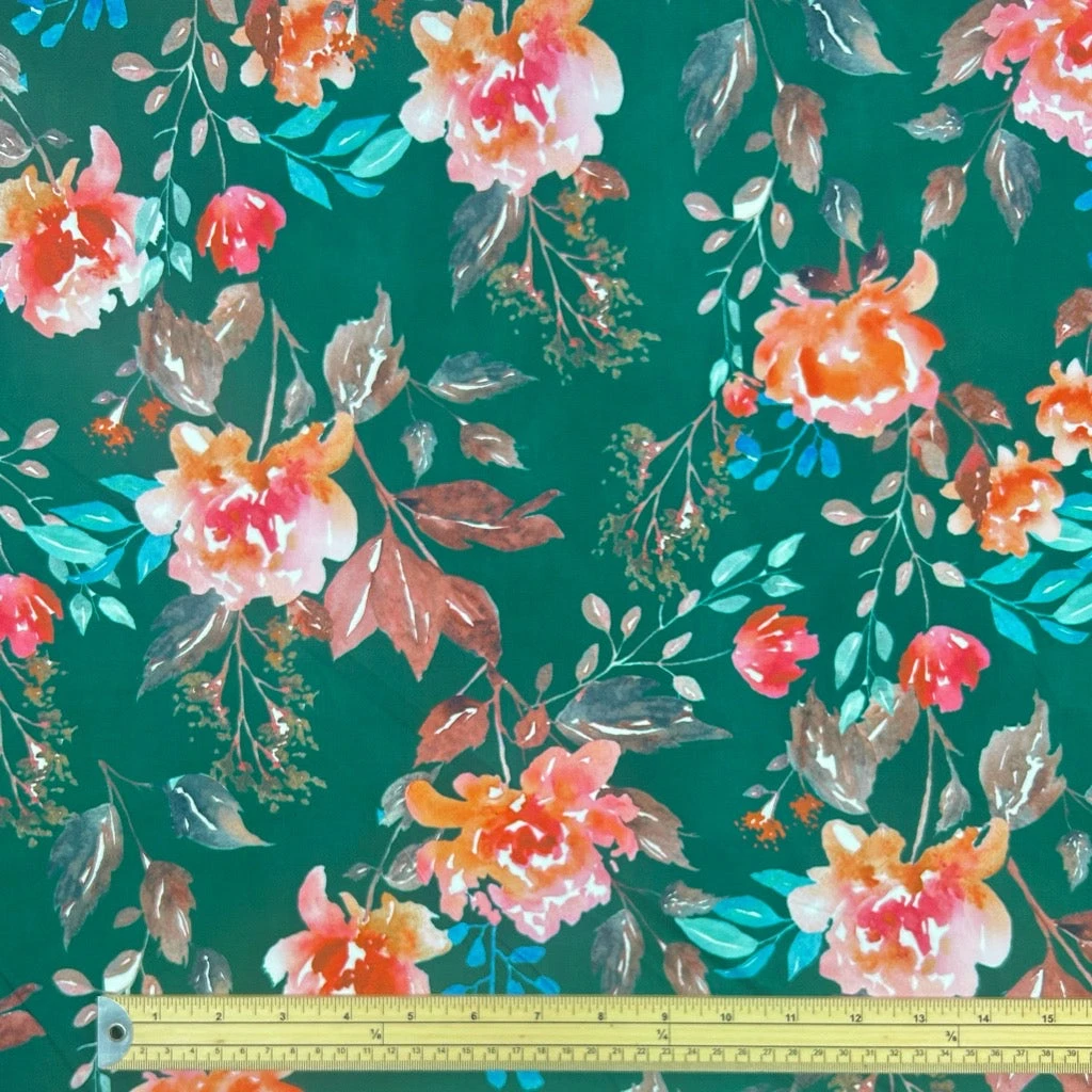 Floral Fiesta Stretch Cotton Poplin Fabric 2 Floral Fiesta Stretch Cotton Poplin Fabric - Image 2