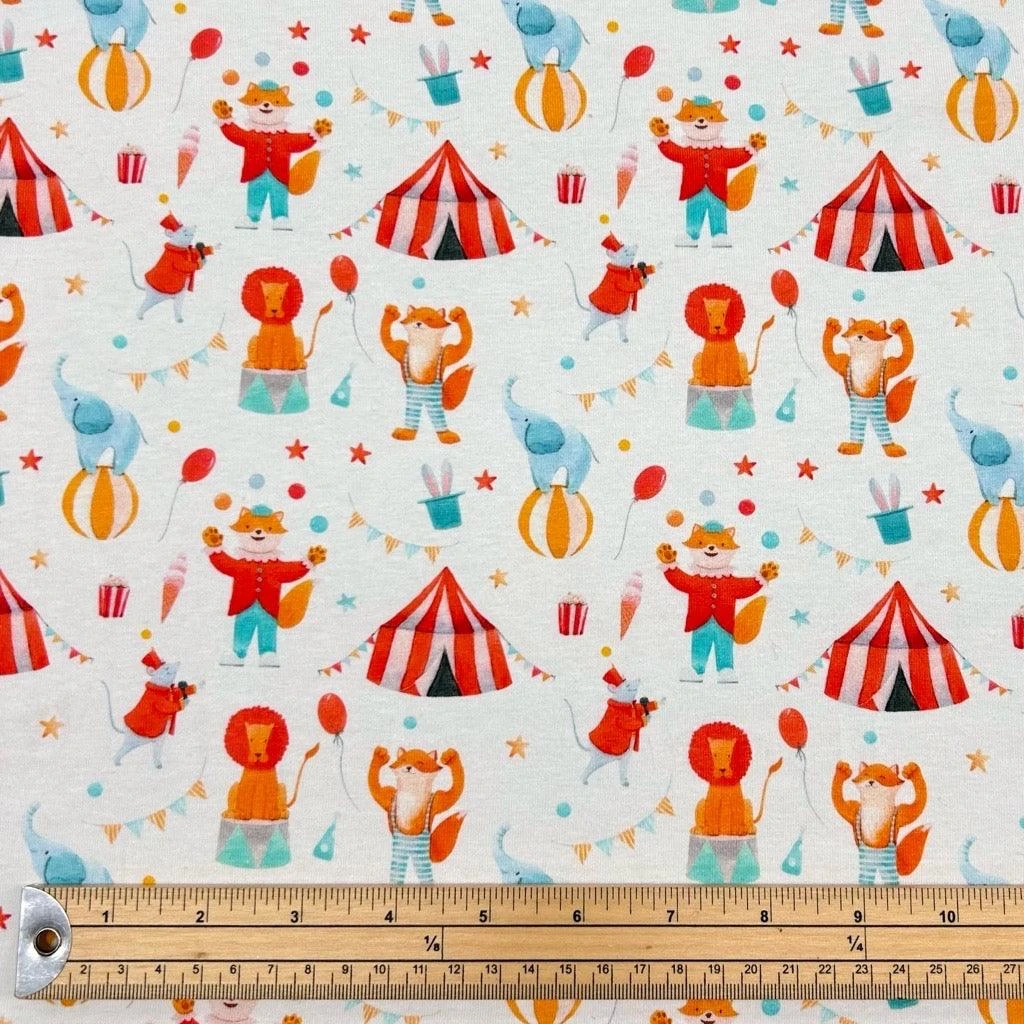 Circus Time Organic Cotton Jersey Fabric - Little Johnny 2 Circus Time Organic Cotton Jersey Fabric - Little Johnny - Image 2
