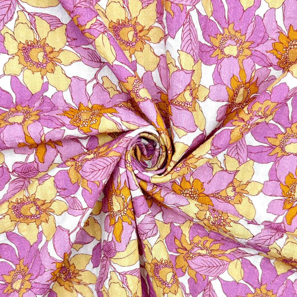 Bright Bloom Cotton Seersucker Fabric 4 Bright Bloom Cotton Seersucker Fabric - Image 4