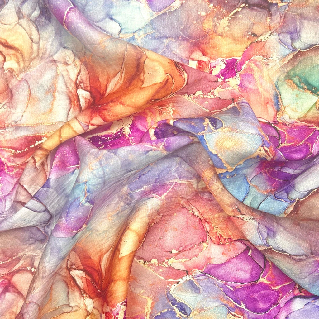 Golden Marble Bamboo Silkette Fabric 3 Golden Marble Bamboo Silkette Fabric - Image 3