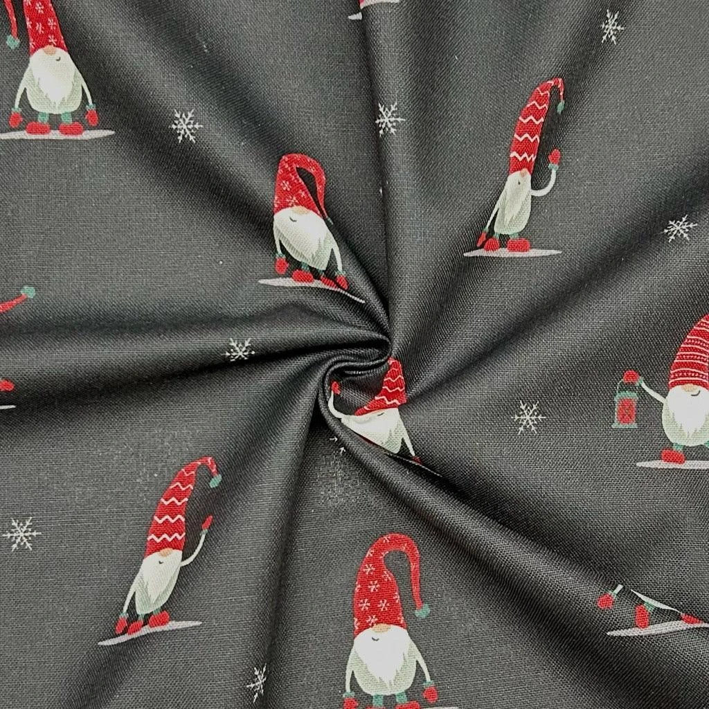 Christmas Gnomes Cotton Canvas Fabric 4 Christmas Gnomes Cotton Canvas Fabric - Image 4