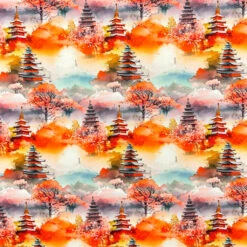 Serene Sunrise Rose & Hubble Cotton Poplin Fabric