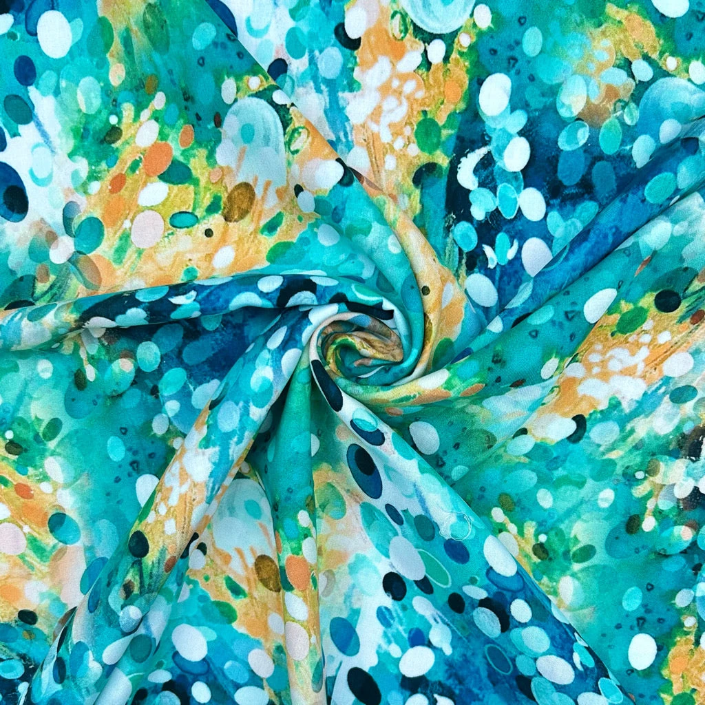 Vivid Drops Viscose Poplin Fabric 6 Vivid Drops Viscose Poplin Fabric - Image 6