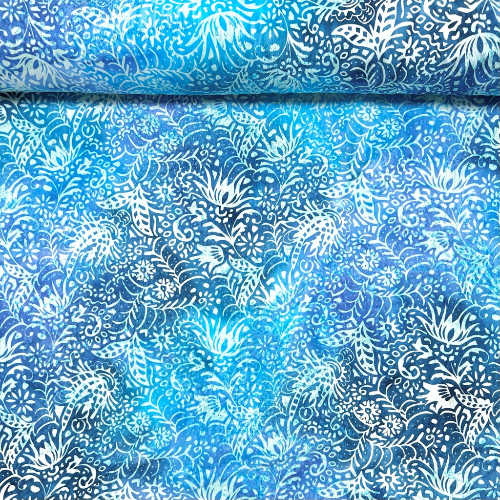 Frosty Flora Cotton Batik Fabric 5 Frosty Flora Cotton Batik Fabric - Image 5