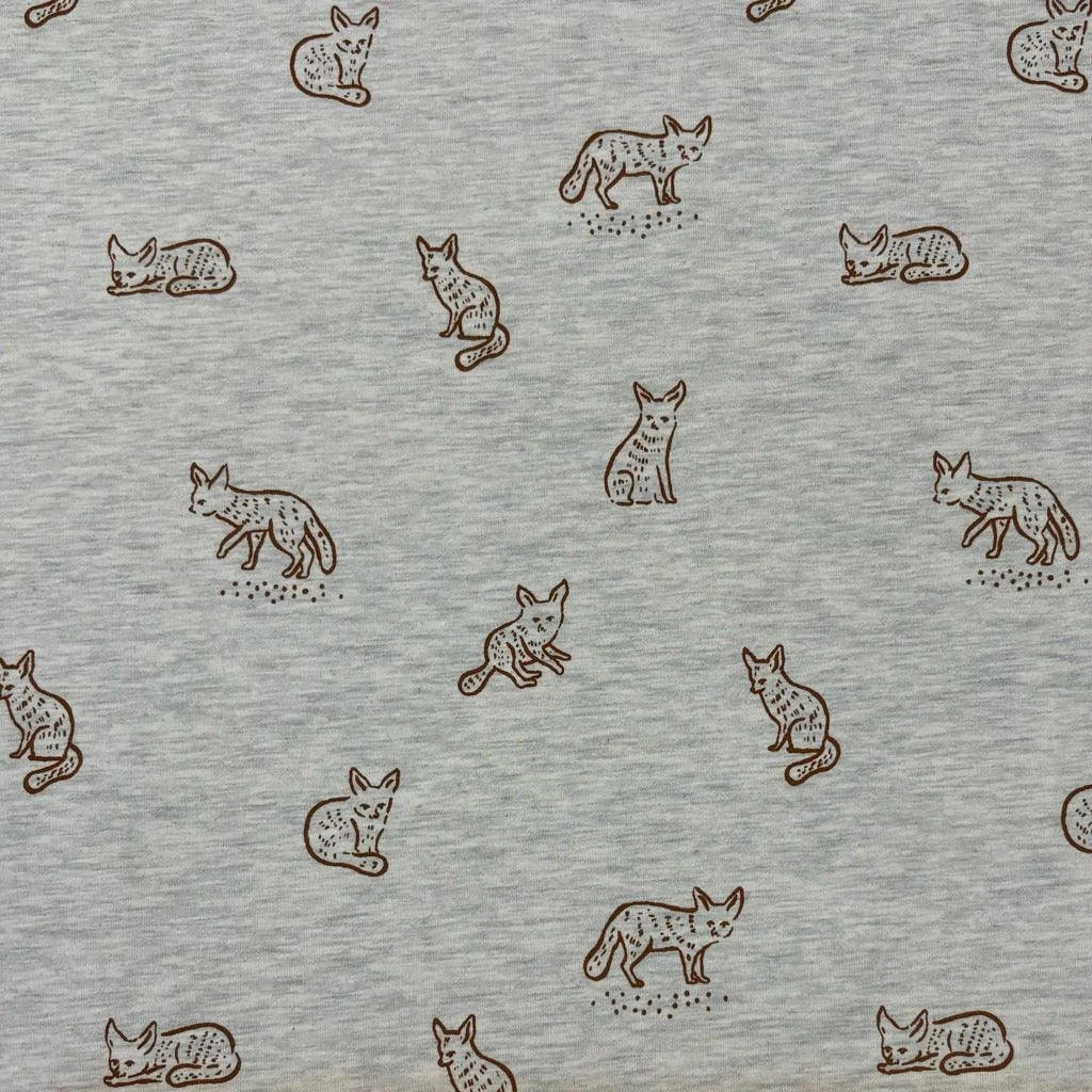 Foxes Melange Cotton Jersey Fabric 7 Foxes Melange Cotton Jersey Fabric - Image 7