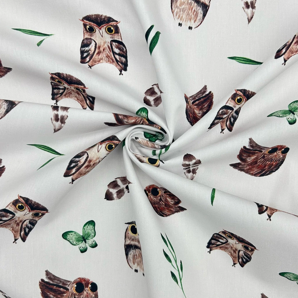 Secret Garden Owls Cotton Poplin Fabric 3 Secret Garden Owls Cotton Poplin Fabric - Image 3