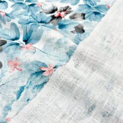 Dusky Blue And Grey Leaves Linen Blend Fabric -Ernst Fabric Store 603884AF 068F 4946 BDD7 B3805EDD2F5E