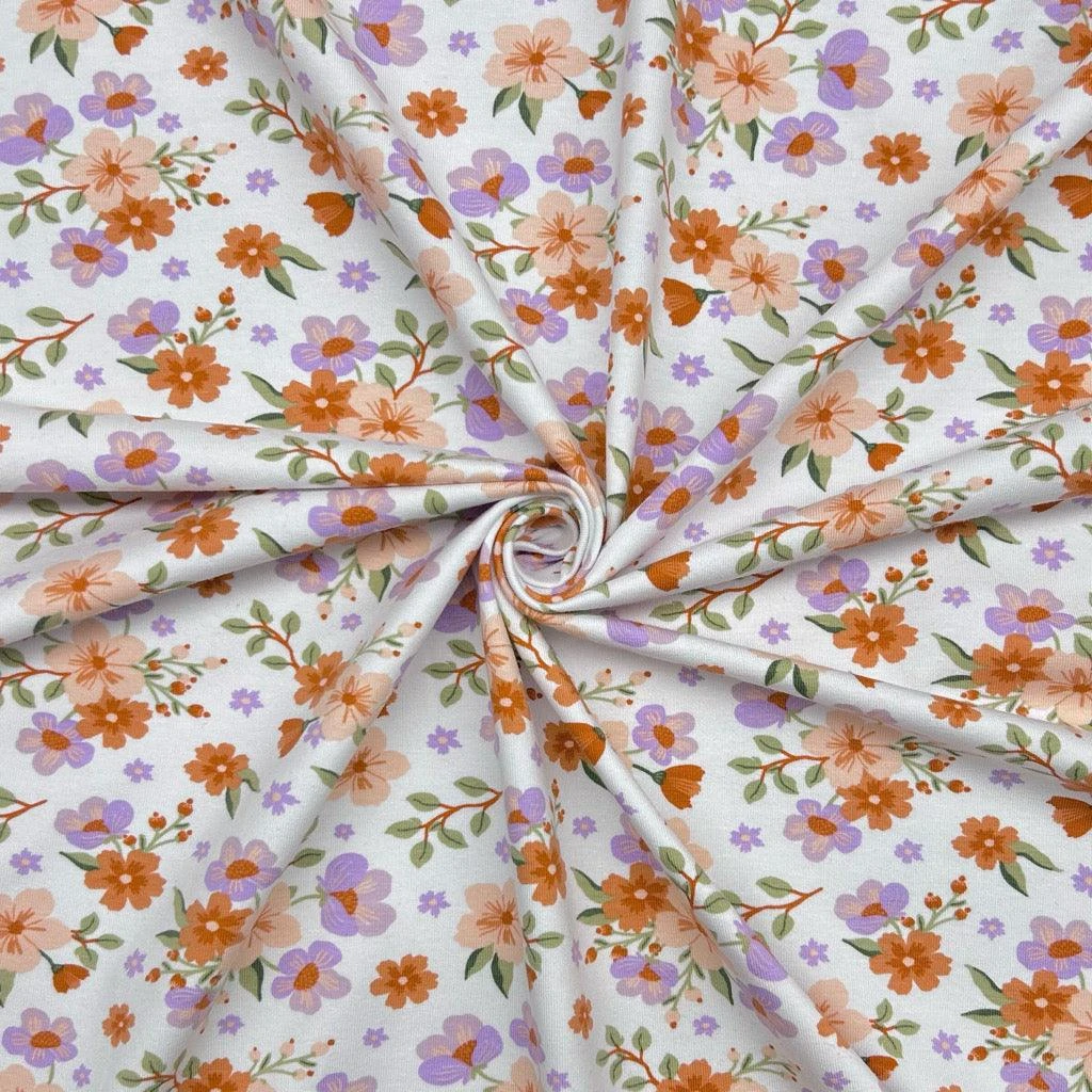 Simple Flower Bunches Organic Cotton Jersey Fabric 4 Simple Flower Bunches Organic Cotton Jersey Fabric - Image 4