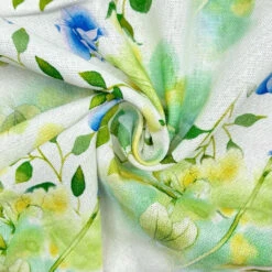 Blue Flower Garden Viscose Linen Fabric 5 Blue Flower Garden Viscose Linen Fabric -Ernst Fabric Store 62D6A808 9511 410B 874B 570CD40E62B6