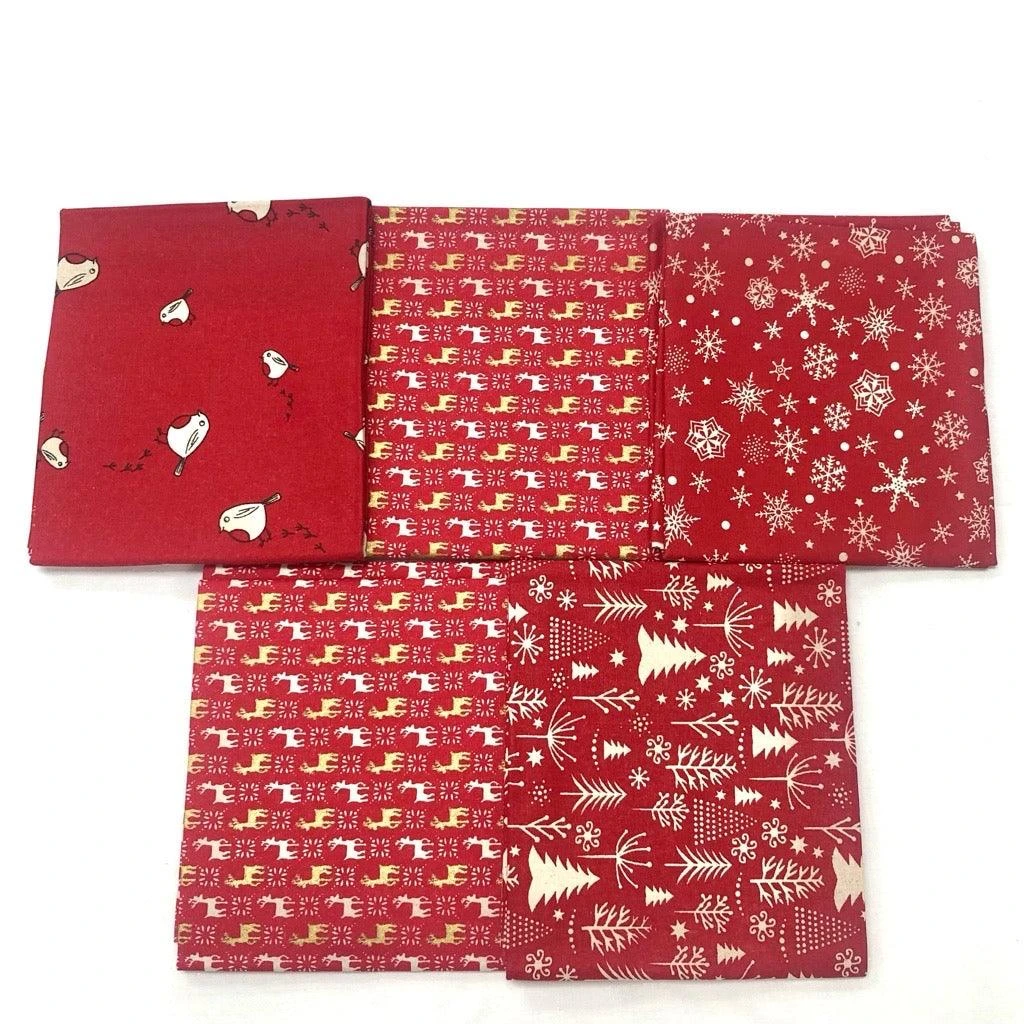 Xmas Red Fat Quarter Christmas Bundle - No.29 3 Xmas Red Fat Quarter Christmas Bundle - No.29 - Image 3