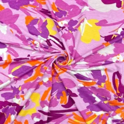 Purple Painted Floral Viscose Jersey Fabric 5 Purple Painted Floral Viscose Jersey Fabric -Ernst Fabric Store 6673C461 E237 40AC B7FF 92A25CB6B575