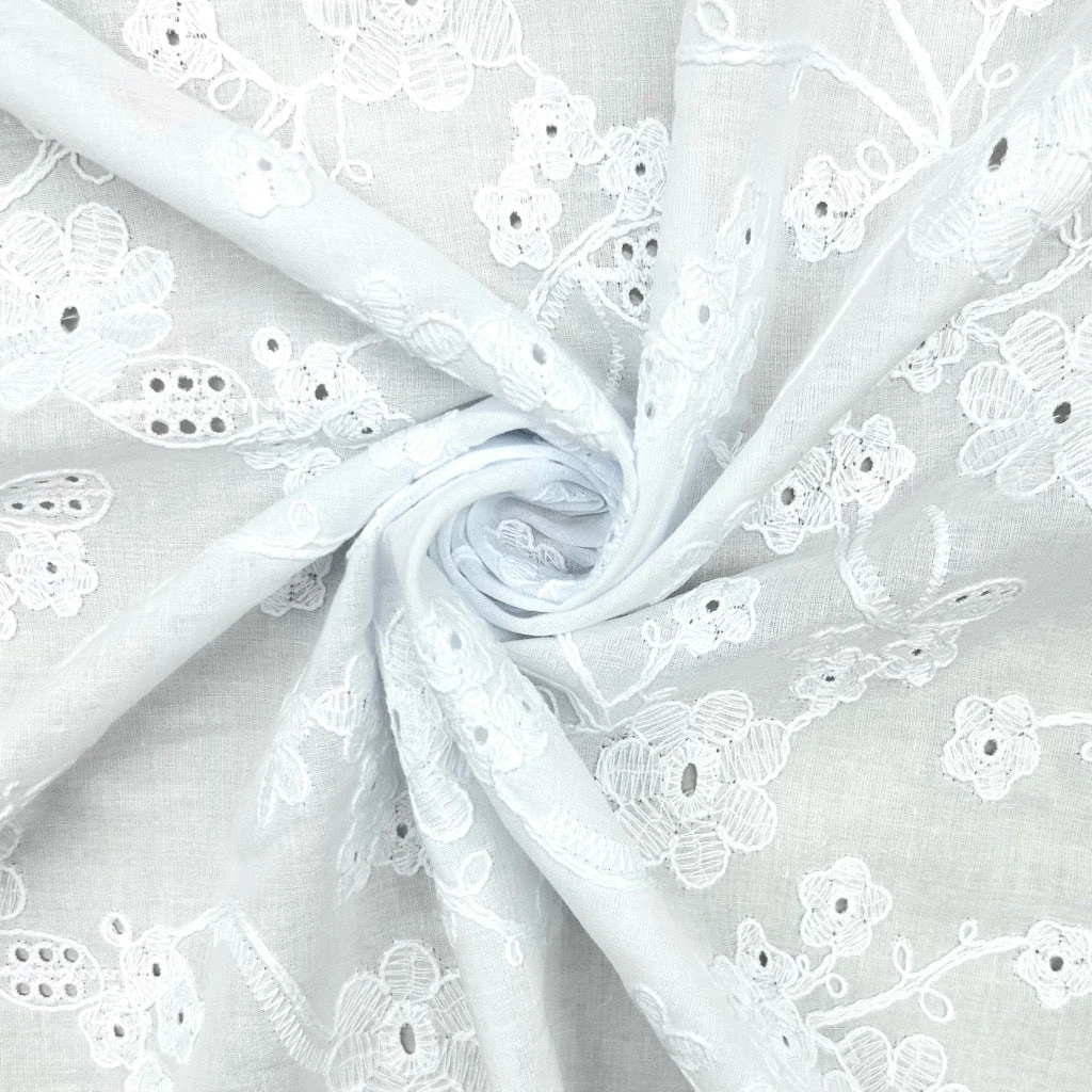 Floral Perfection Embroidered Cotton Fabric 13 Floral Perfection Embroidered Cotton Fabric - Image 13