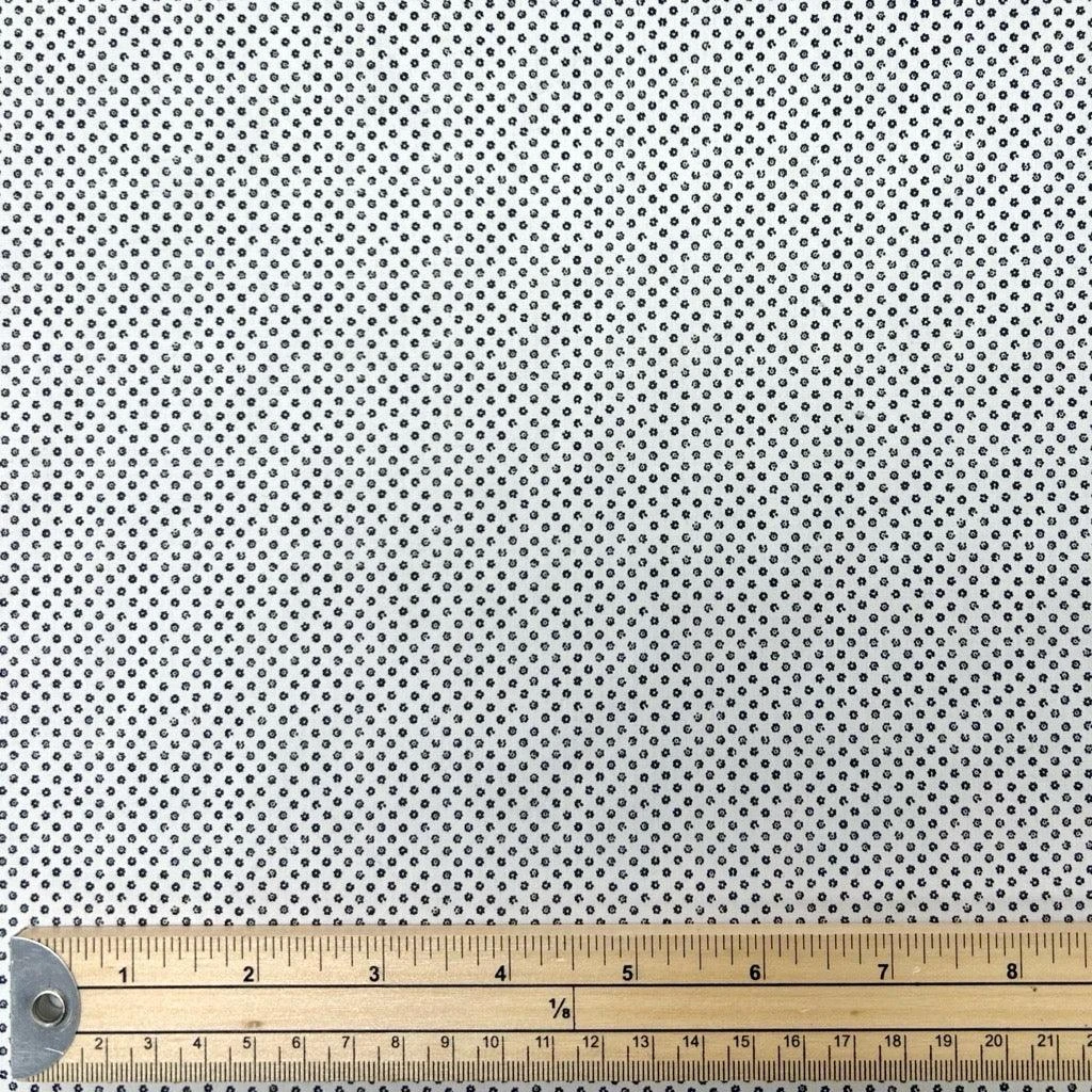 Mini Dotted Flowers On White Cotton Shirting Fabric 2 Mini Dotted Flowers On White Cotton Shirting Fabric - Image 2