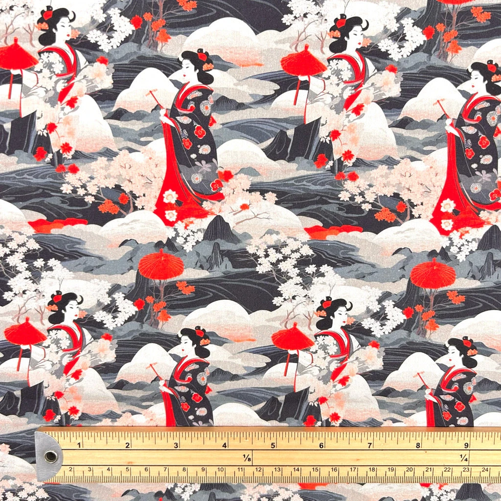 Geisha's Paradise Rose & Hubble Cotton Poplin Fabric 2 Geisha's Paradise Rose & Hubble Cotton Poplin Fabric - Image 2