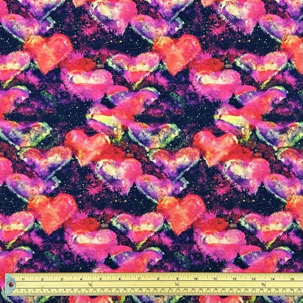 Neon Hearts Cotton Jersey Fabric 2 Neon Hearts Cotton Jersey Fabric - Image 2