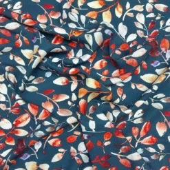 Multicoloured Leaves Viscose Challis Fabric -Ernst Fabric Store 73885655 DE60 405F B975 B12B7814B323