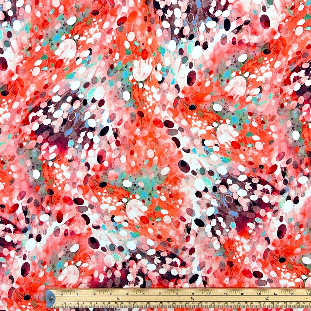 Vivid Drops Viscose Poplin Fabric 2 Vivid Drops Viscose Poplin Fabric - Image 2