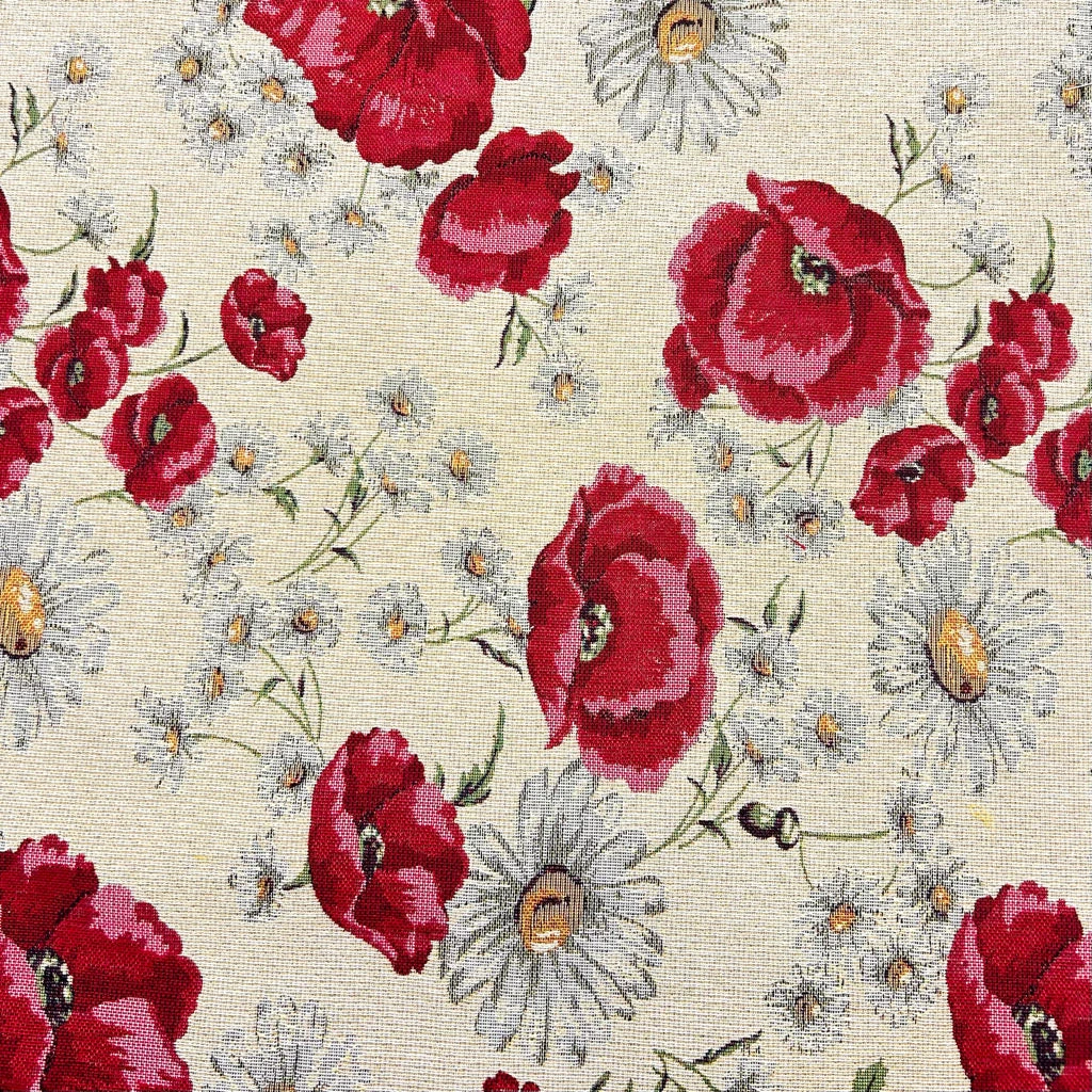 Daisies And Poppies Tapestry Fabric 1 Daisies And Poppies Tapestry Fabric