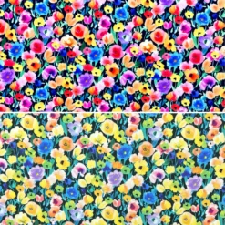 Electric Garden Viscose Challis Fabric