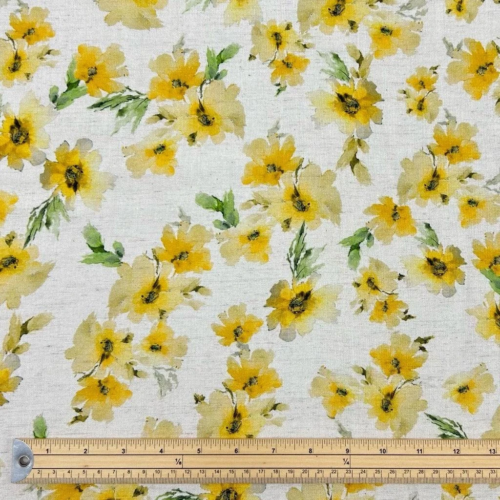 Vintage Blooms Viscose Linen Fabric 2 Vintage Blooms Viscose Linen Fabric - Image 2