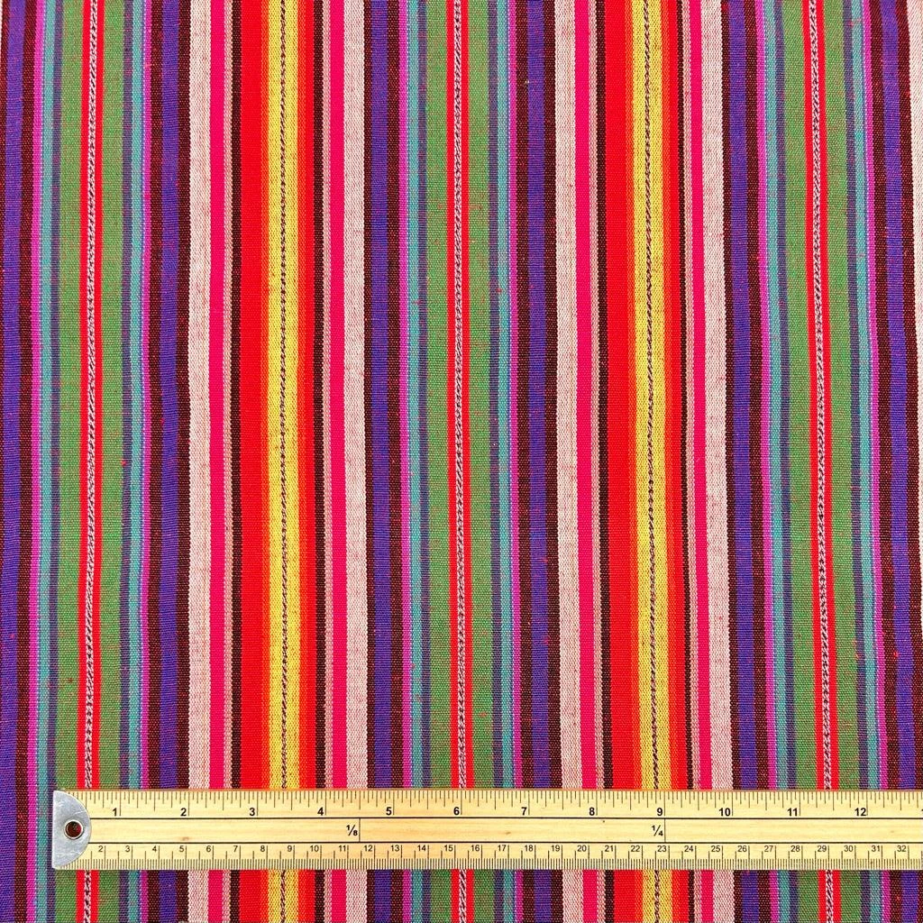 Rainbow Stripes Tribal Print Recycled Jacquard Fabric 2 Rainbow Stripes Tribal Print Recycled Jacquard Fabric - Image 2