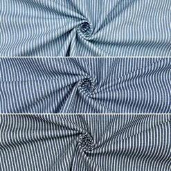 Striped Yarn Dyed Washed Denim Fabric