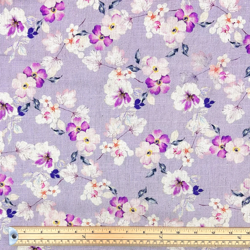 Lilac Blossom Linen Viscose Fabric 2 Lilac Blossom Linen Viscose Fabric - Image 2