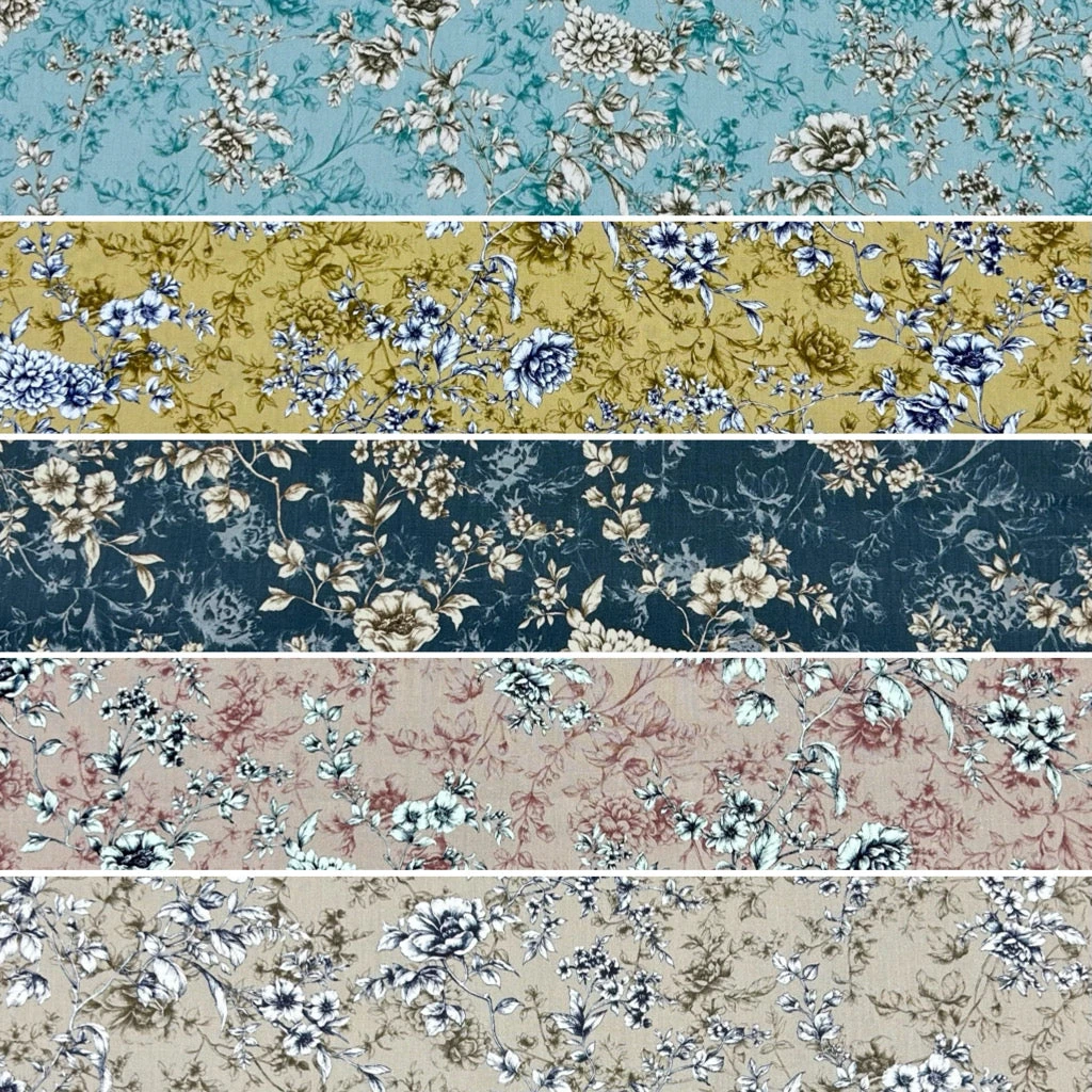 Graceful Meadow Rose & Hubble Cotton Poplin Fabric 1 Graceful Meadow Rose & Hubble Cotton Poplin Fabric