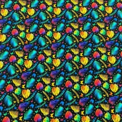 Leaves And Butterflies Bamboo Jersey Fabric