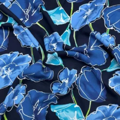 Flower Drawings On Black Viscose Challis Fabric -Ernst Fabric Store 7F8F0ECC 36BF 439A 8C18 46D303115A24