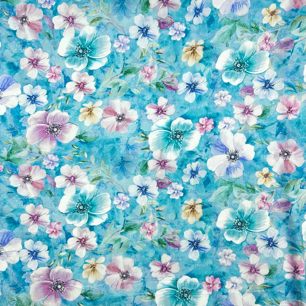 Blooming Flowers Linen Viscose Fabric 5 Blooming Flowers Linen Viscose Fabric - Image 5