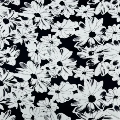 Doodled Flowers Viscose Challis Fabric -Ernst Fabric Store 872B52A2 E65E 4C88 B20B 42E1B8EFFA14