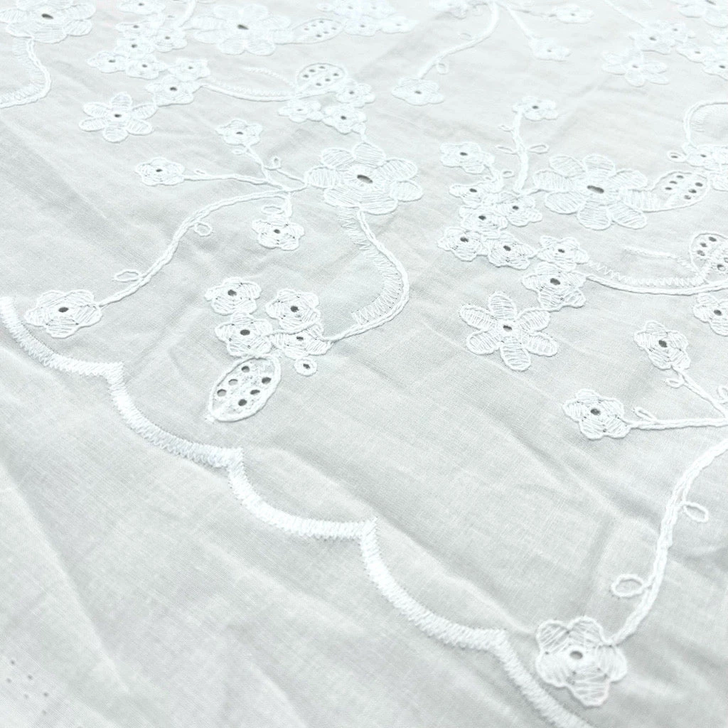 Floral Perfection Embroidered Cotton Fabric 14 Floral Perfection Embroidered Cotton Fabric - Image 14