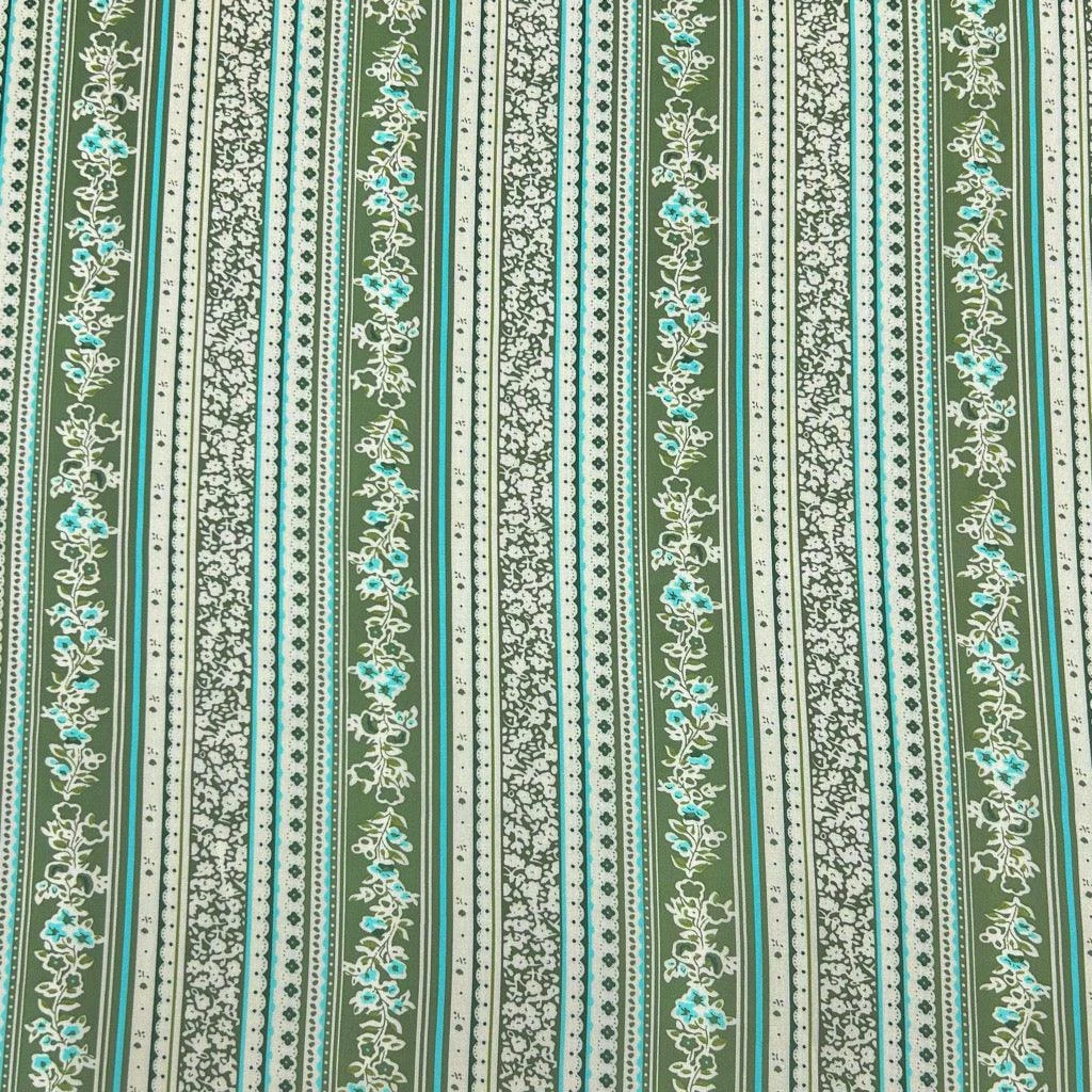 Floral Stripes Viscose Challis Fabric 7 Floral Stripes Viscose Challis Fabric - Image 7