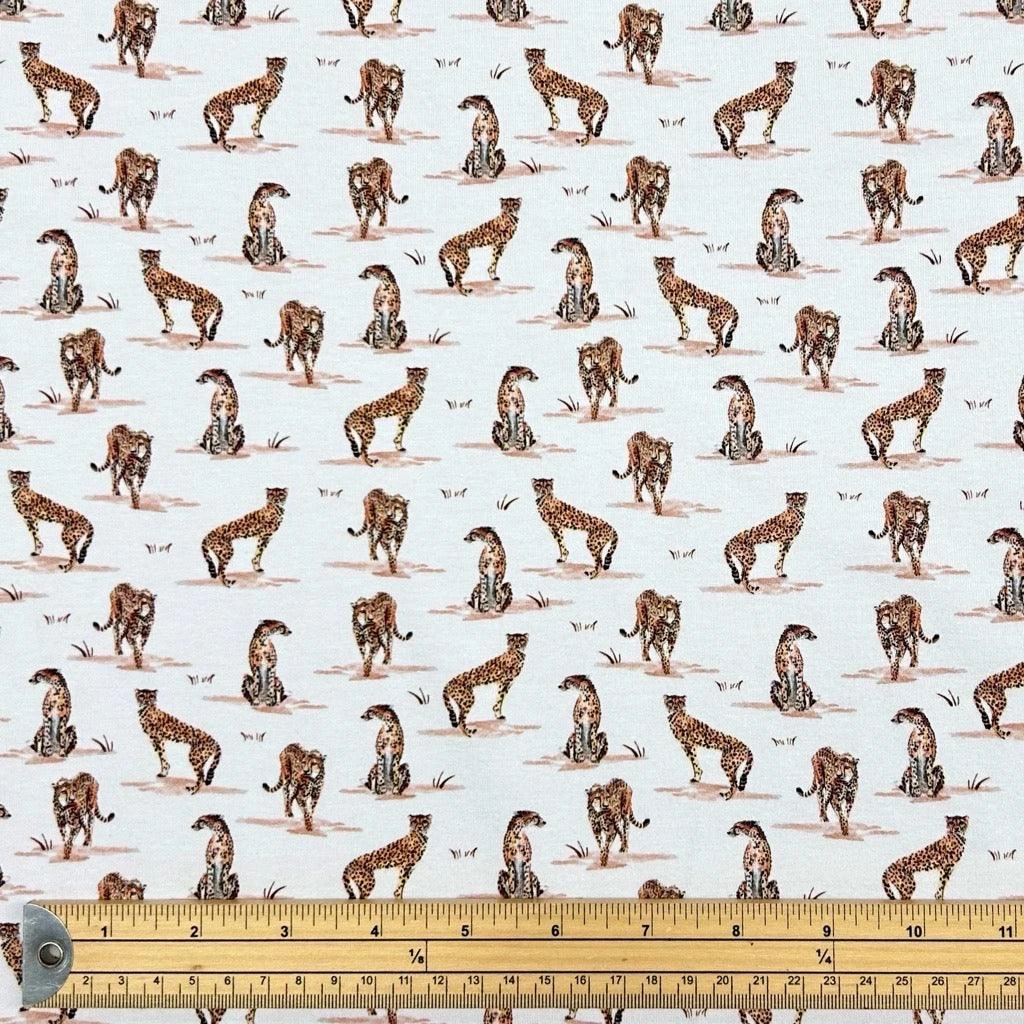 Small Leopards Cotton Jersey Fabric 2 Small Leopards Cotton Jersey Fabric - Image 2