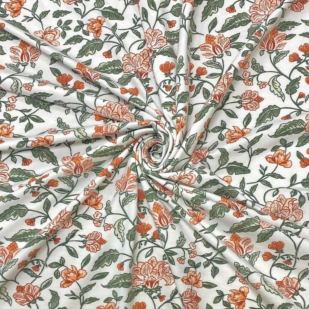 Floral Bamboo Cotton Jersey Fabric 3 Floral Bamboo Cotton Jersey Fabric - Image 3
