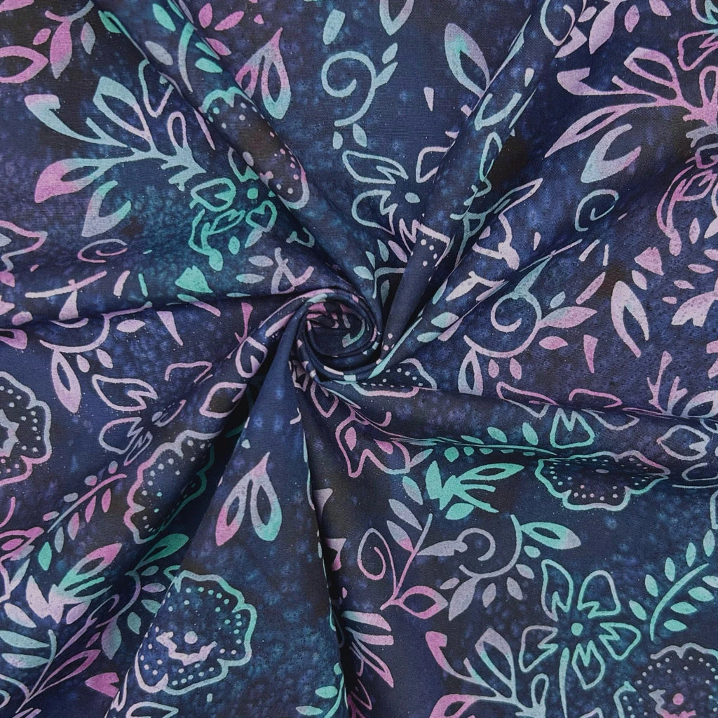 Floral Vines Cotton Batik Fabric 7 Floral Vines Cotton Batik Fabric - Image 7