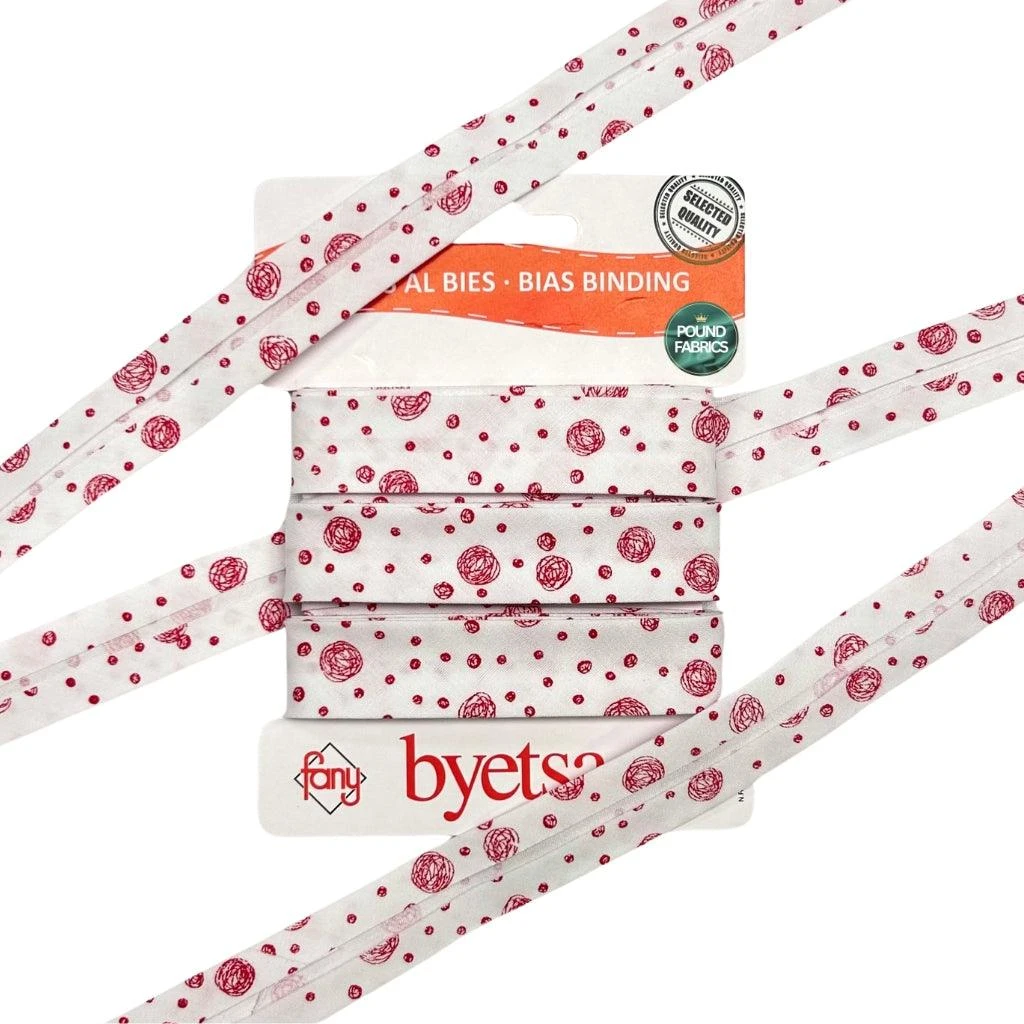 Squiggles Organic Cotton Bias Binding Tape - 5 Metres 2 Squiggles Organic Cotton Bias Binding Tape - 5 Metres - Image 2