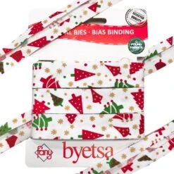 Christmas Trees Polycotton Bias Binding Tape - 5 Metres -Ernst Fabric Store 90
