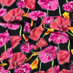 Flower Drawings On Black Viscose Challis Fabric -Ernst Fabric Store 9517F1EC DD5E 49F6 B7B0 09D1C643F4CC