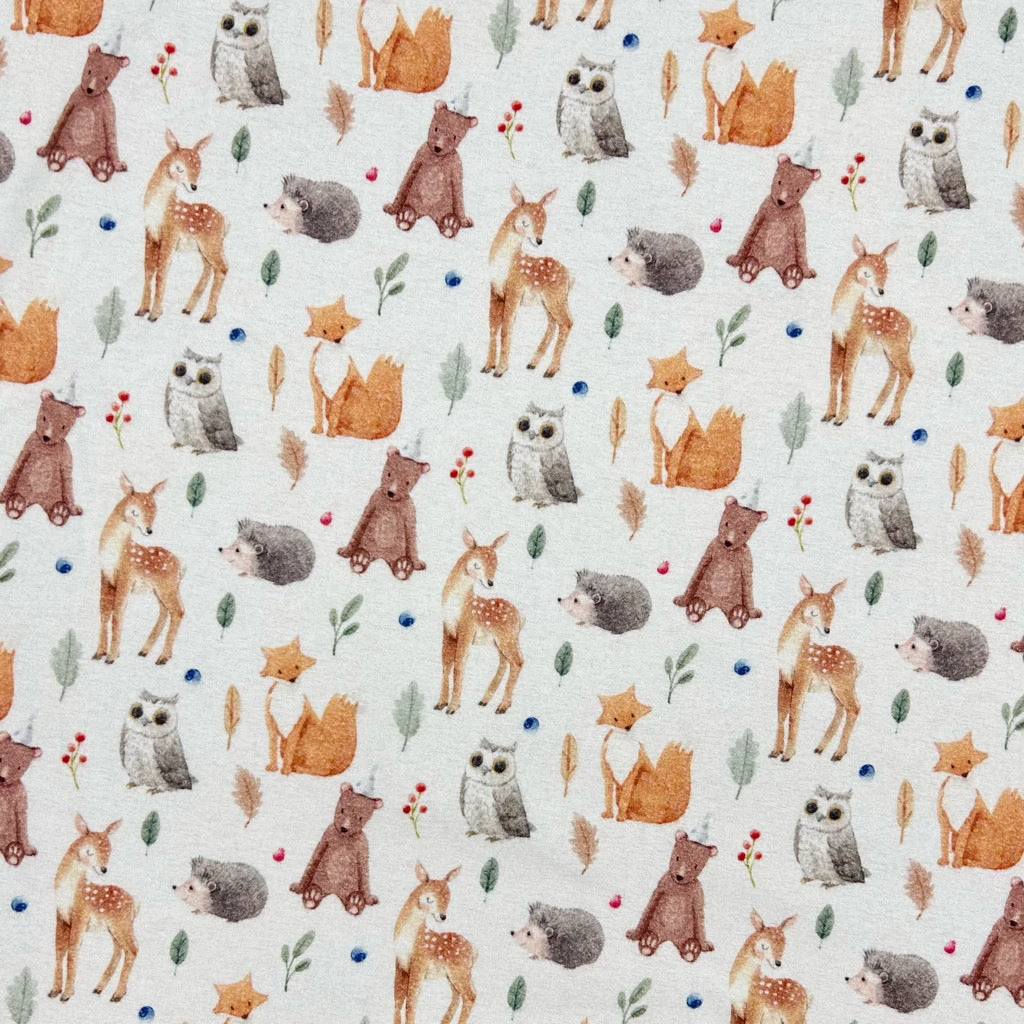 Woodland Animals Brushed Cotton Fabric 1 Woodland Animals Brushed Cotton Fabric