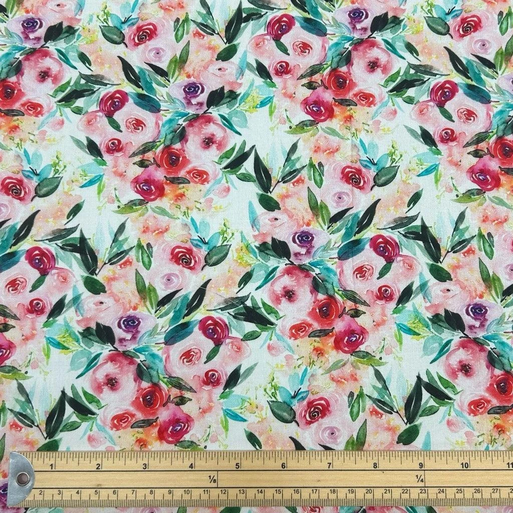 Rose Garden Viscose Challis Fabric 2 Rose Garden Viscose Challis Fabric - Image 2