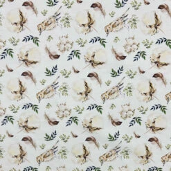 Birdsong Blooms Cotton Poplin Fabric