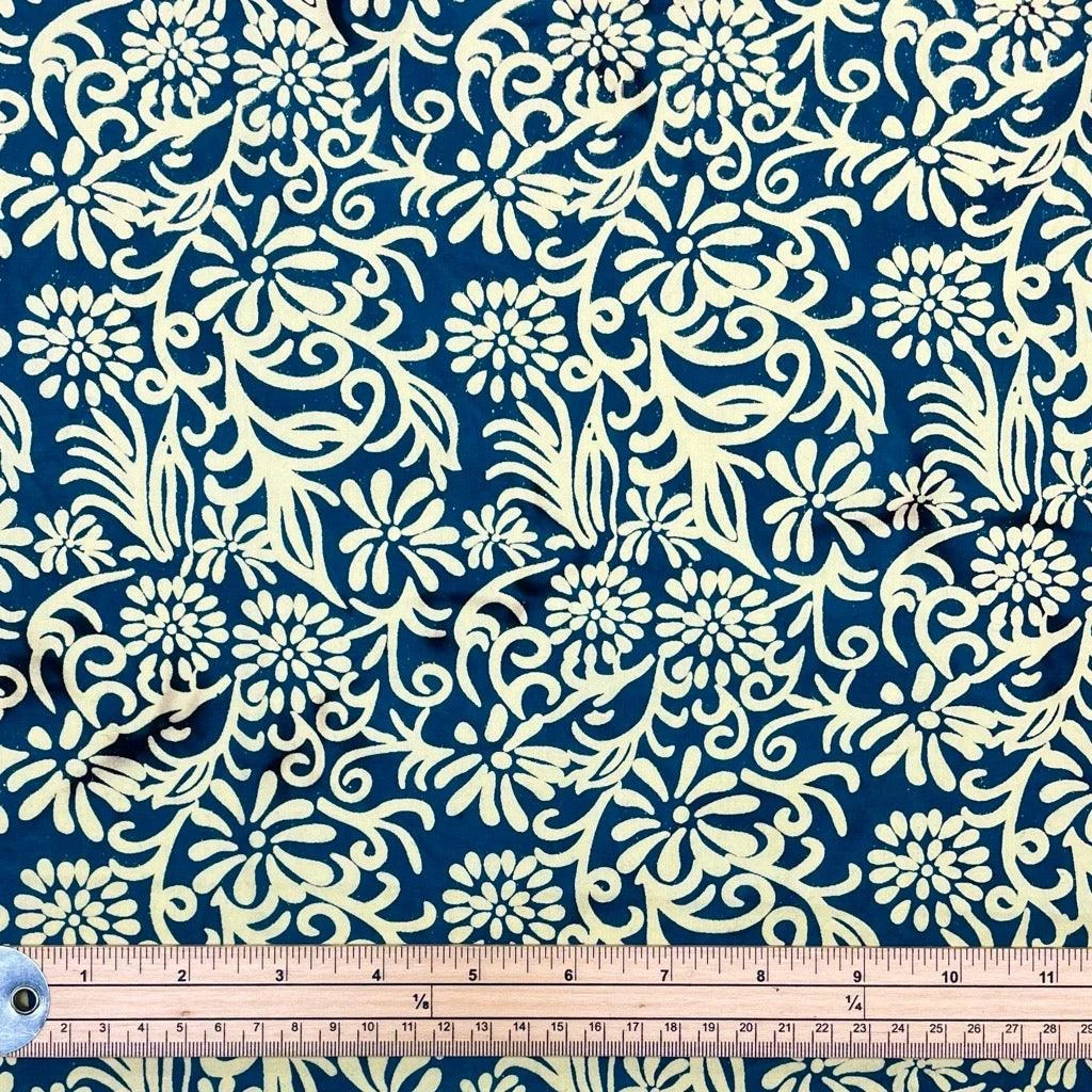 Floral Swirls Cotton Batik Fabric 2 Floral Swirls Cotton Batik Fabric - Image 2