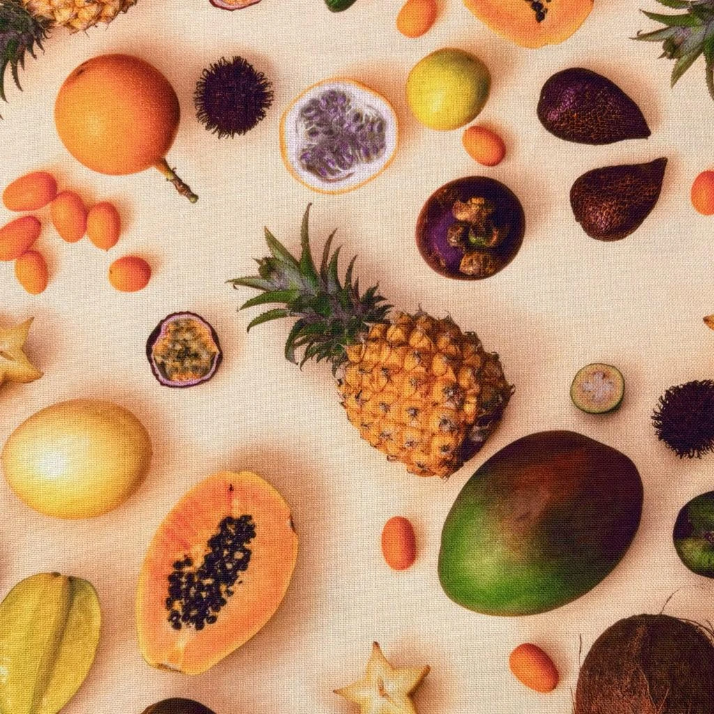 Tropical Fruits Cotton Canvas Fabric 5 Tropical Fruits Cotton Canvas Fabric - Image 5